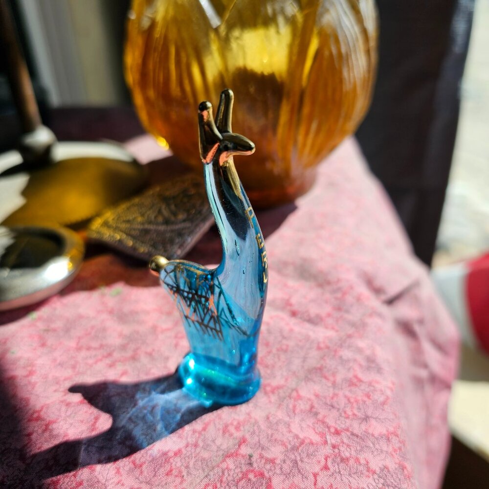 the blue lama from south America 18k gold overlay